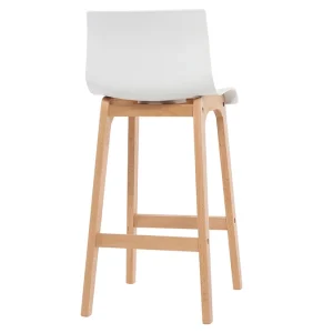 Tabouret De Bar Design Bois Et Blanc 75 Cm (lot De 2) NEW SURF 14