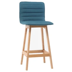 Tabouret De Bar Design Bois Et Bleu Canard 65 Cm (lot De 2) EMMA 15