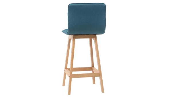 Tabouret De Bar Design Bois Et Bleu Canard 65 Cm (lot De 2) EMMA 6