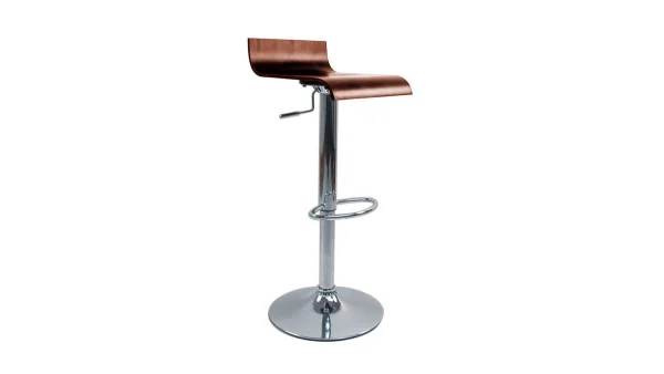 Tabouret De Bar Design En Bois Coloris Noyer SURF V2 3