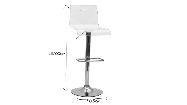 Tabouret De Bar Design En Plexiglas Transparent (lot De 2) SATURNE achat 9