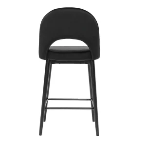 Tabouret De Bar Design En Velours Noir Et Métal H69 Cm BELLEROSE prix pas cher 16