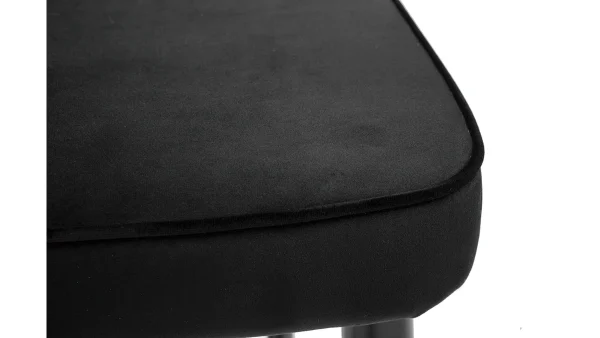 Tabouret De Bar Design En Velours Noir Et Métal H69 Cm BELLEROSE prix pas cher 7