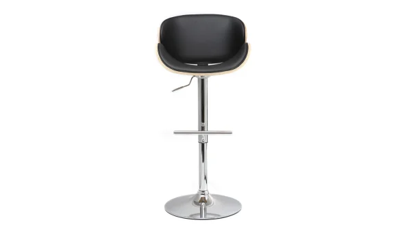 Nouvelle tendance Tabouret De Bar Design Noir Et Bois Clair WALNUT 1