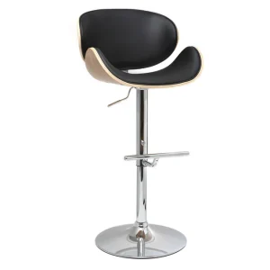 Nouvelle tendance Tabouret De Bar Design Noir Et Bois Clair WALNUT 9