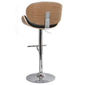 Tabouret De Bar Design Noir Et Bois Clair WALNUT soldes officiel 11