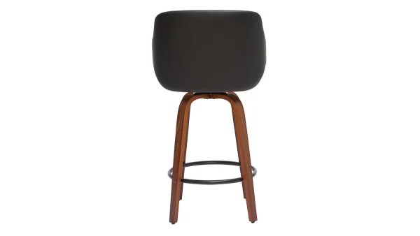 Tabouret De Bar Design Noir Et Bois Foncé H65 Cm LUCIEN pas cher 5