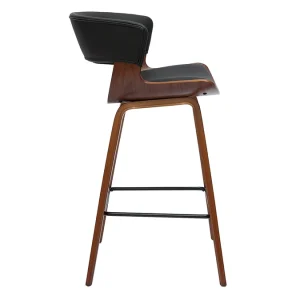 Tabouret De Bar Design Noir Et Bois Foncé H65 Cm SYRAH 12