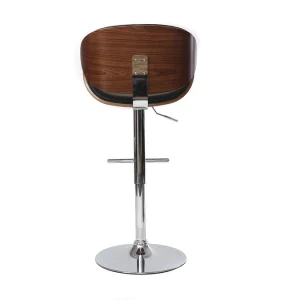 Tabouret De Bar Design Noir Et Bois Foncé WALNUT 15