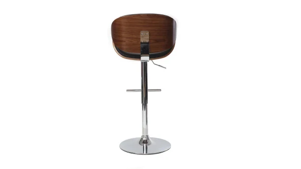 Tabouret De Bar Design Noir Et Bois Foncé WALNUT 5