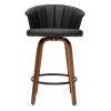 Tabouret De Bar Design Pivotant Noir Et Bois Foncé H65cm ALBIN 20