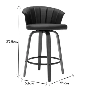 soldes pas cher Tabouret De Bar Design Pivotant Noir Et Bois Foncé H65cm ALBIN 19