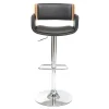 Tabouret De Bar Design Polyuréthane Noir Et Bois Clair RAY 22