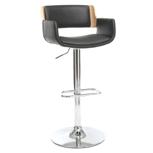 Tabouret De Bar Design Polyuréthane Noir Et Bois Clair RAY prix de gros 11