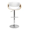 marque pas cher en ligne Tabouret De Bar Design Réglable Blanc Et Bois Clair BENT 31