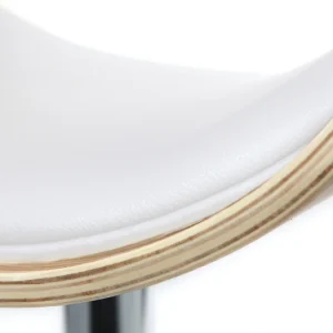 marque pas cher en ligne Tabouret De Bar Design Réglable Blanc Et Bois Clair BENT 15