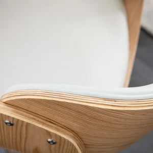 marque pas cher en ligne Tabouret De Bar Design Réglable Blanc Et Bois Clair BENT 17