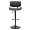 Acheter Tabouret De Bar Design Réglable Noir Et Bois Foncé BASILE 23