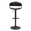 Tabouret De Bar Design Réglable Noir Et Bois Foncé EUSTACHE 28