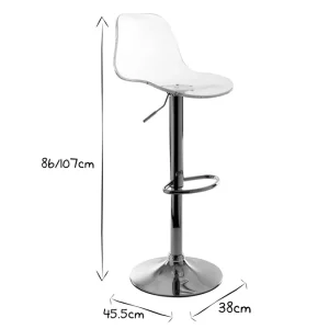 Tabouret De Bar Design Réglable Transparent GALILEO 22