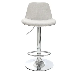 pas cher Tabouret De Bar Design Tissu Gris Clair Lot De 2 ZACK 10