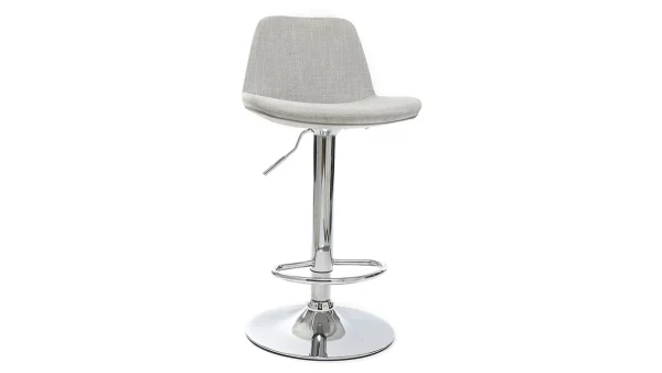 Tabouret De Bar Design Tissu Gris Clair Lot De 2 ZACK acheter 4