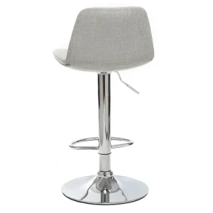 pas cher Tabouret De Bar Design Tissu Gris Clair Lot De 2 ZACK 14