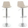 Tabouret De Bar Design Tissu Naturel Lot De 2 ZACK 20