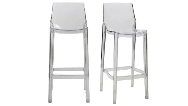 nouvelle saison Tabouret De Bar Design Transparent Lot De 2 YLAK 1