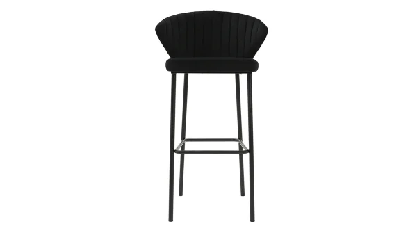 Tabouret De Bar Design Velours Noir H78 Cm DALLY – Miliboo & Stéphane Plaza authentiques 1