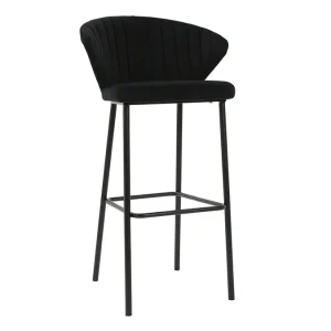 Tabouret De Bar Design Velours Noir H78 Cm DALLY – Miliboo & Stéphane Plaza authentiques 11