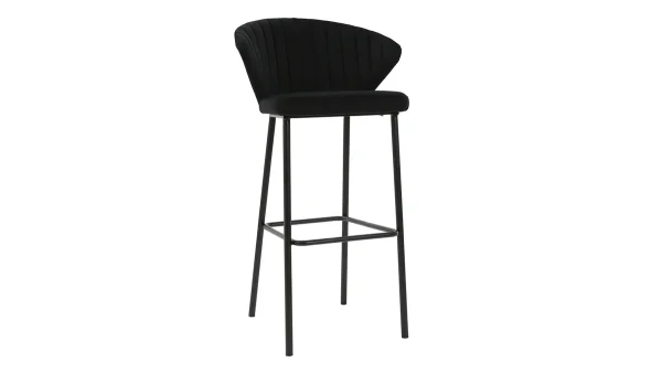 Tabouret De Bar Design Velours Noir H78 Cm DALLY – Miliboo & Stéphane Plaza authentiques 3