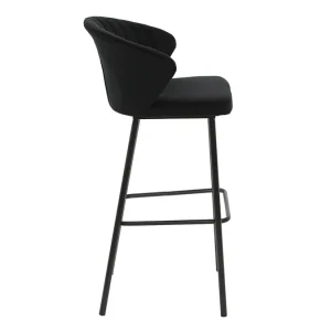 Tabouret De Bar Design Velours Noir H78 Cm DALLY – Miliboo & Stéphane Plaza 13