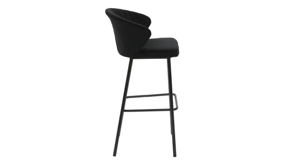 Tabouret De Bar Design Velours Noir H78 Cm DALLY – Miliboo & Stéphane Plaza authentiques 4