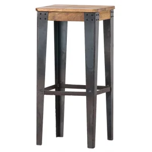 fashioniable Tabouret De Bar Industriel Acier Et Manguier Massif H75 Cm MADISON 9