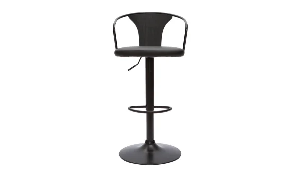 Tabouret De Bar Industriel Réglable Noir BECKETT 1