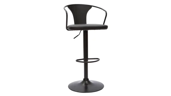 Tabouret De Bar Industriel Réglable Noir BECKETT 3