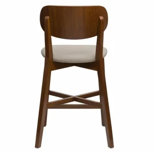 Tabouret De Bar Noyer Et Assise Marron Glacé H65 Cm LUCIA 14