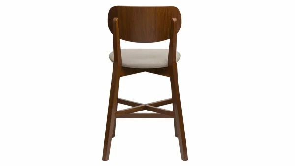 Tabouret De Bar Noyer Et Assise Marron Glacé H65 Cm LUCIA 5