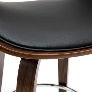 soldes pas cher Tabouret De Bar Pivotant Noir Et Bois Foncé 65 Cm BENT 17