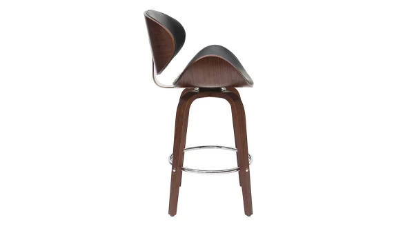 Tabouret De Bar Pivotant Noir Et Bois Foncé 65 Cm WALNUT Service Clients Dédié 4