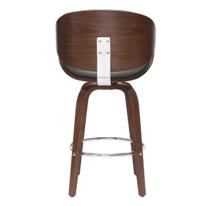 Tabouret De Bar Pivotant Noir Et Bois Foncé 65 Cm WALNUT 15