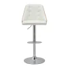 Tabouret De Bar Relevable Blanc Et Bois Clair FLUFFY 26