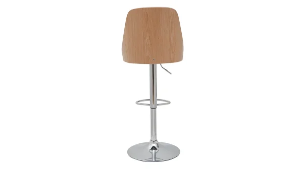 Tabouret De Bar Relevable Blanc Et Bois Clair FLUFFY 5