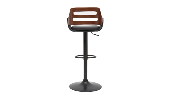 Tabouret De Bar Relevable Design Noir Et Noyer PERNIK 5