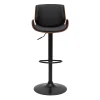 Tabouret De Bar Relevable Noir Et Bois Foncé VESPER 25