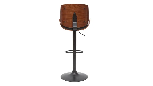 Tabouret De Bar Relevable Noir Et Bois Foncé VESPER 5