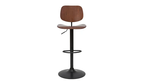 soldes ligne Tabouret De Bar Relevable Noyer Et Métal Noir TOBIAS 1