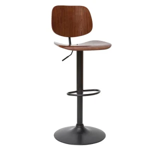 soldes ligne Tabouret De Bar Relevable Noyer Et Métal Noir TOBIAS 11