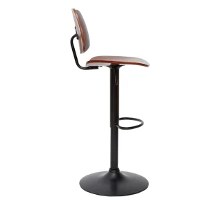 soldes ligne Tabouret De Bar Relevable Noyer Et Métal Noir TOBIAS 13